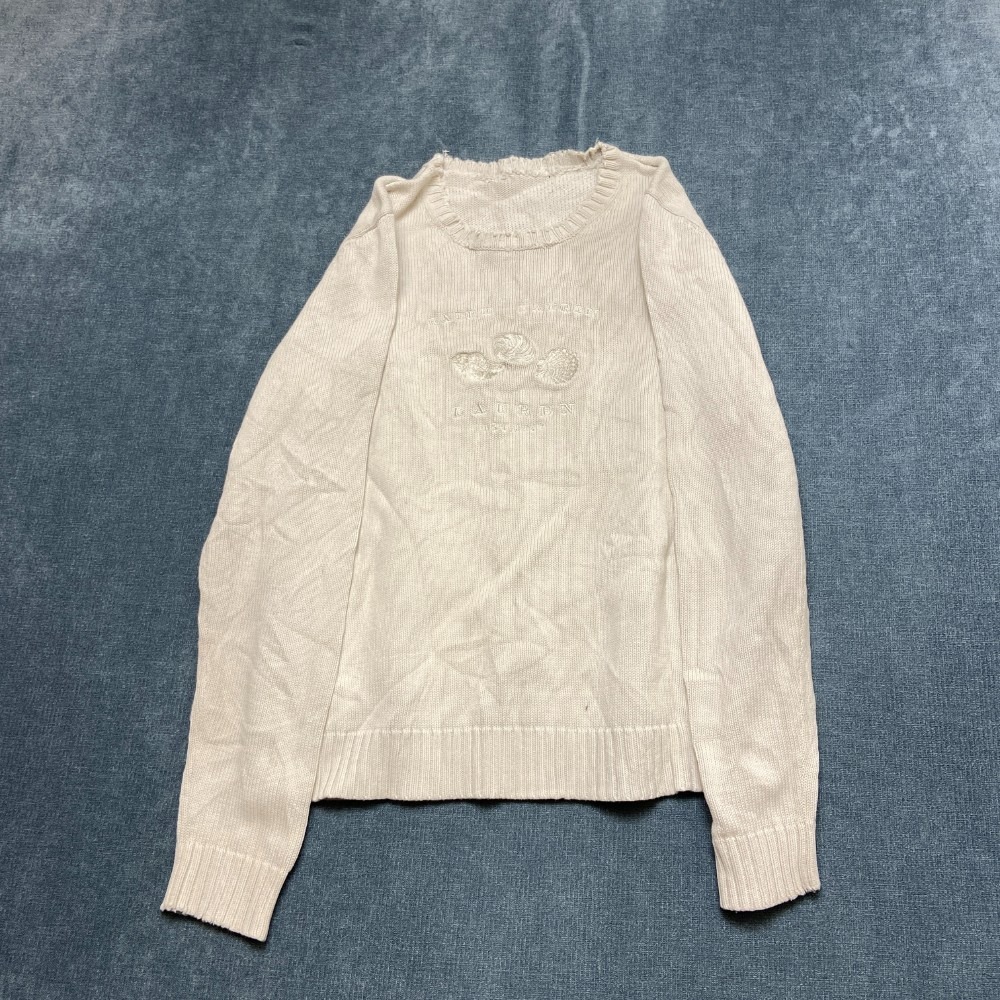 Lauren Ralph Lauren Sweater Womens Small White Embroidered Long Sleeve Pullover